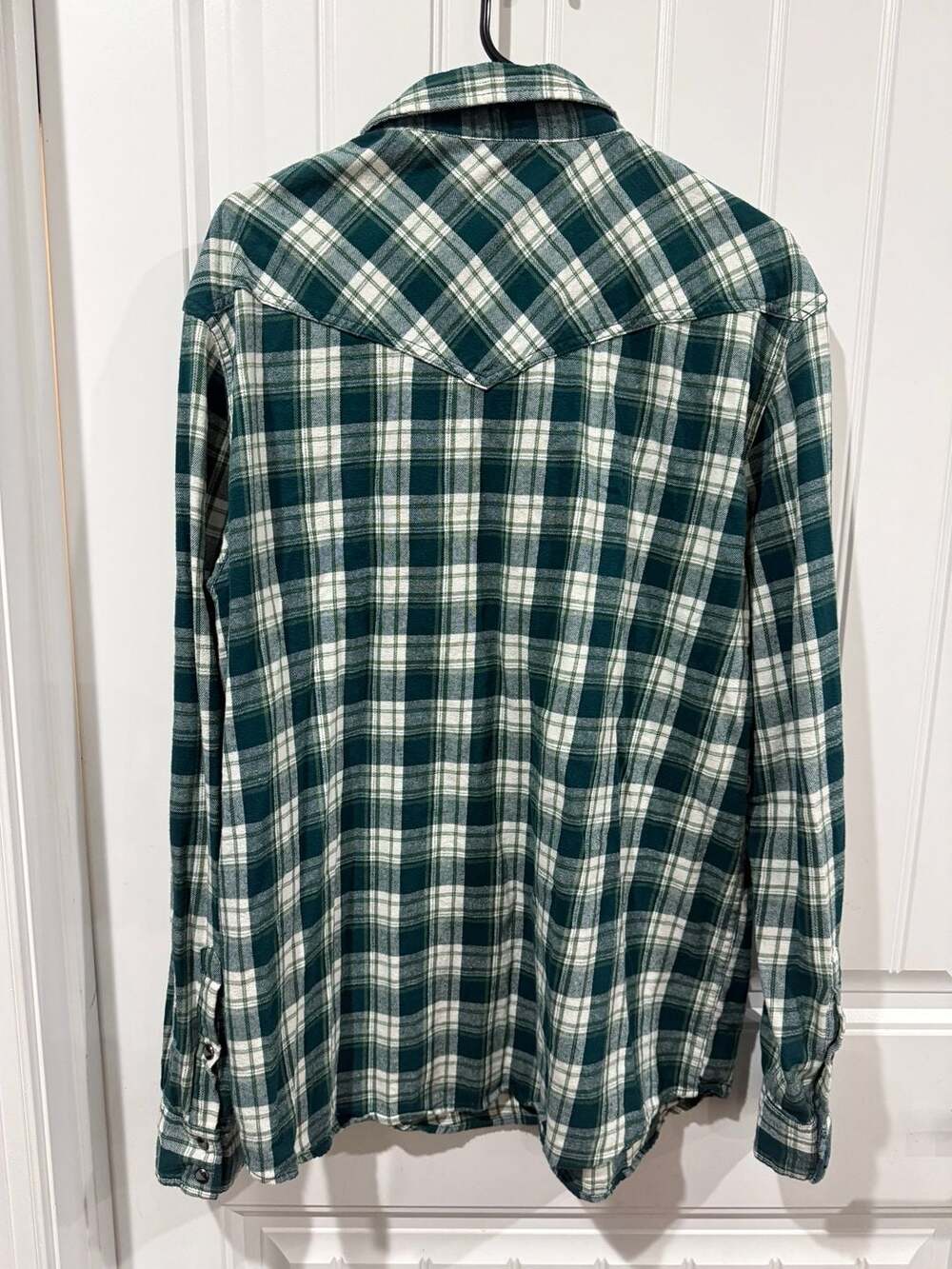 Cody James Men’s L Green Plaid Western Flannel Pearl Snap Cowboy Shirt - Picture 3 of 8